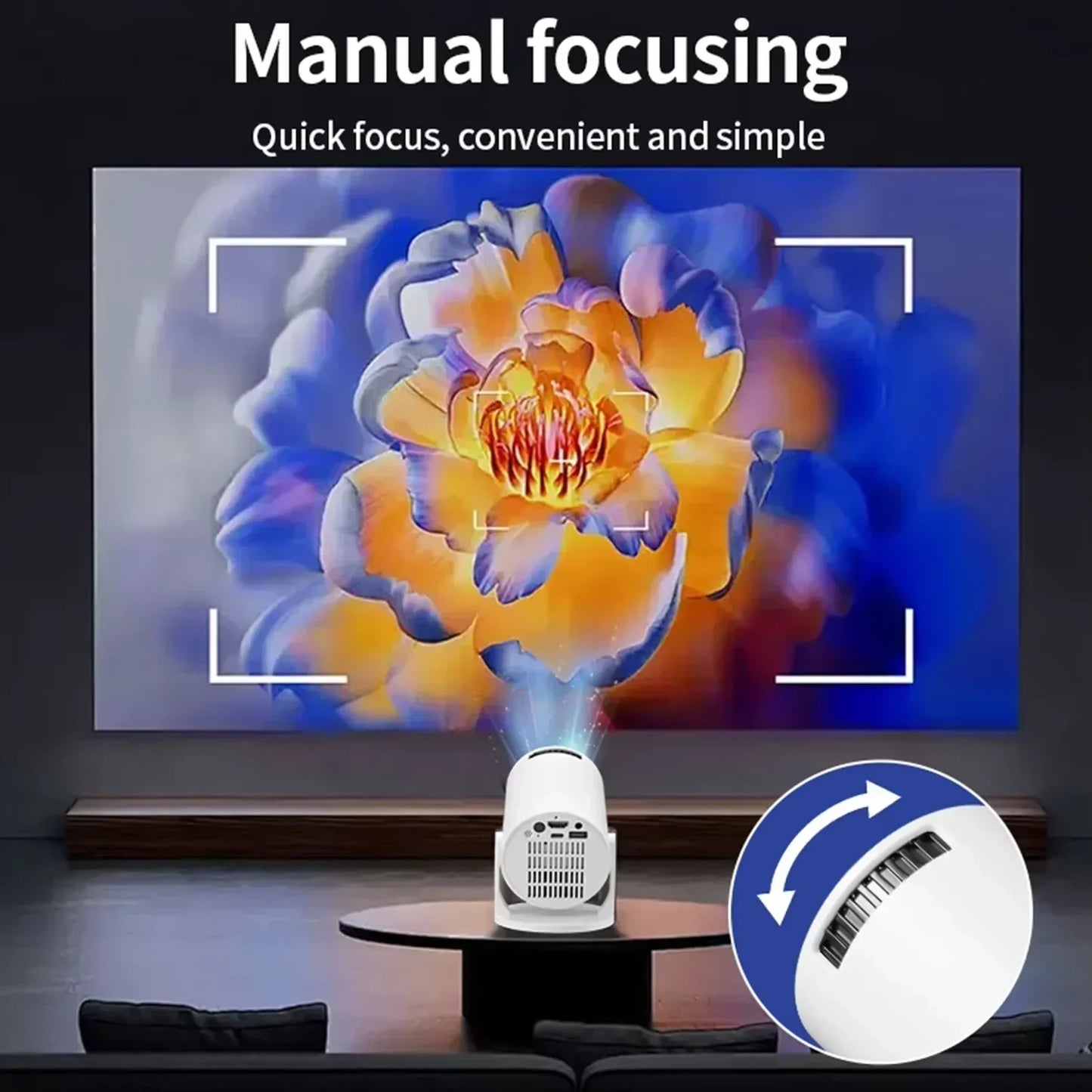 Mini 4K Portable Projector | 270° Rotatable Wi-Fi/Bluetooth | Wireless HDMI | Home Theater Outdoor Movie Night