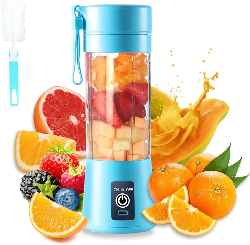 Cordless Portable Personal Size Blender - Mini Blender Make Smoothies and Shakes, 380Ml BPA Free Travel Cup for Office/Home/Gym
