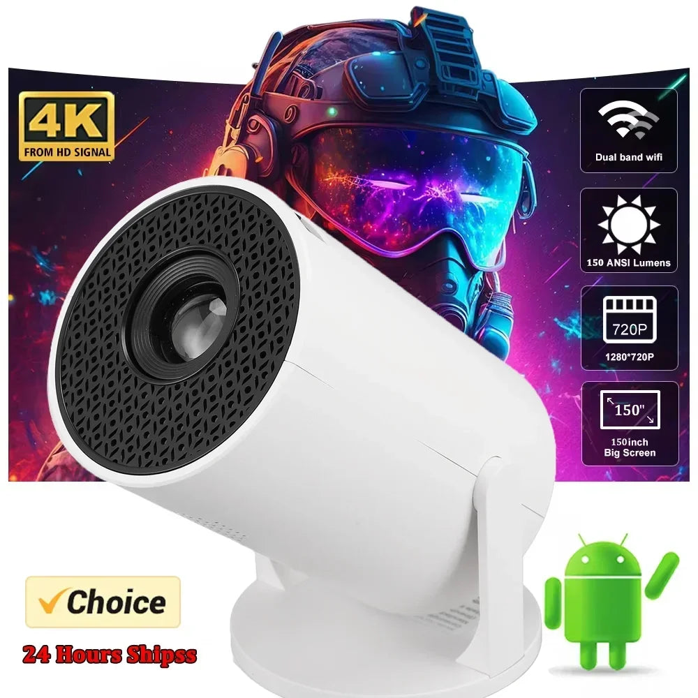 Mini 4K Portable Projector | 270° Rotatable Wi-Fi/Bluetooth | Wireless HDMI | Home Theater Outdoor Movie Night